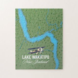 Lake Wakatipu New Zealand map Jigsaw Puzzle