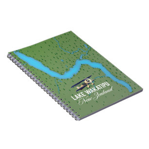 Lake Wakatipu New Zealand map Notebook