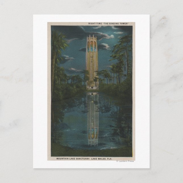 Lake Wales, FL - View of Mt. Lake & Singing Postcard (Front)