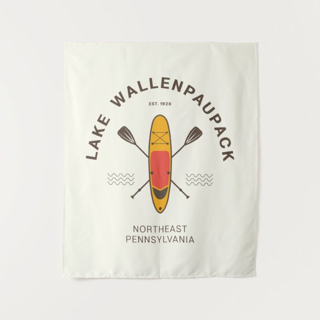 Lake Wallenpaupack Pennsylvania Paddle Boarding Tapestry (Front)