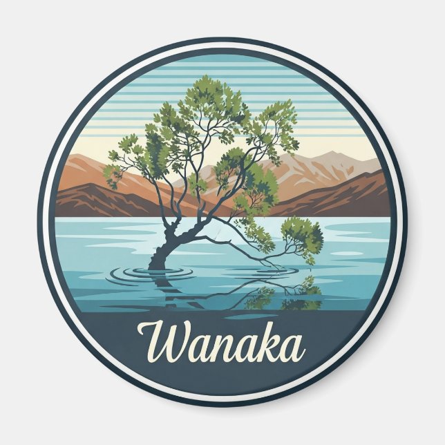 Lake Wanaka Tree New Zealand Travel Magnet (Front)
