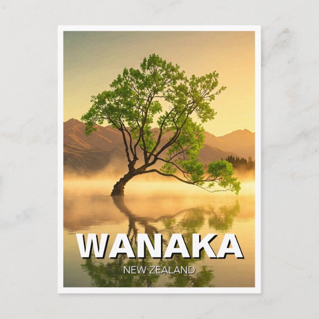 Lake Wanaka Tree New Zealand Travel Postcard (Front)