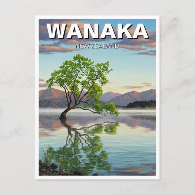 Lake Wanaka Tree New Zealand Travel Postcard (Front)