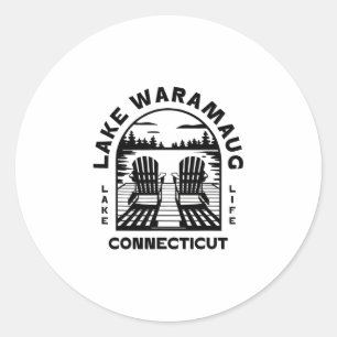 Lake Waramaug Connecticut Outdoors Vintage Classic Round Sticker