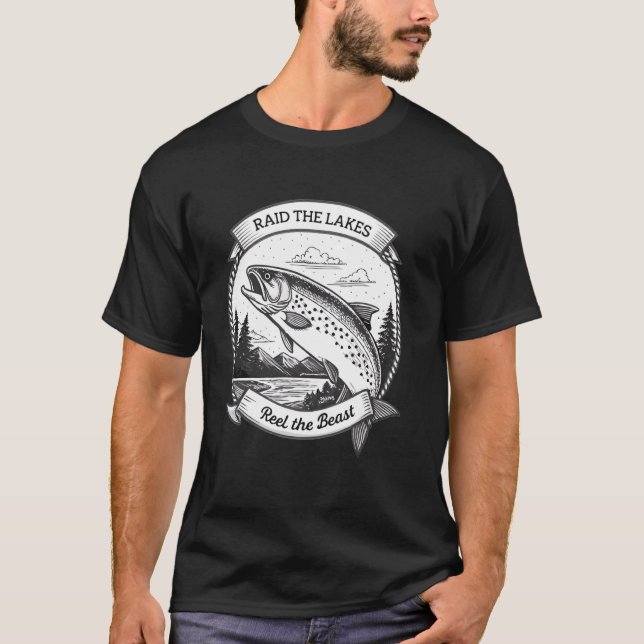 Lake Warrioru2019s Catch u2013 Viking Fishing T-Shirt (Front)