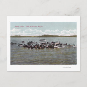 Lake Washington Regatta Scene Postcard