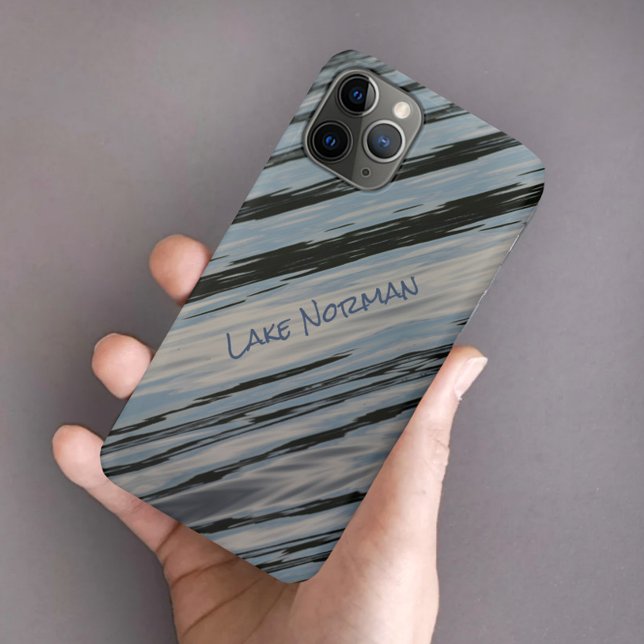 Lake Water Blue and Black Diagonal Stripes Case-Mate iPhone Case (Creator Uploaded)