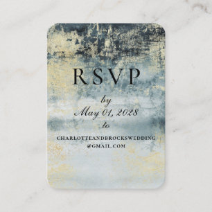 Lake Water Green & Gold Painting Online RSVP Card