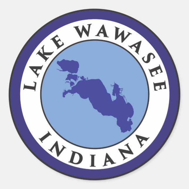 Lake Wawasee, Indiana Classic Round Sticker (Front)