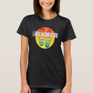 Lake Wawasee Indiana Retro Flipflop Sunset Graphic T-Shirt