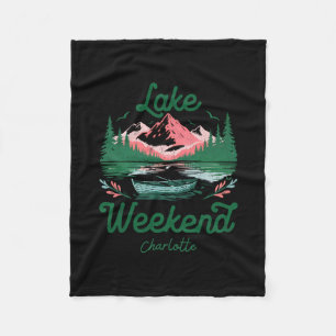 Lake Weekend Vacation Trip Charlotte North Carolin Fleece Blanket