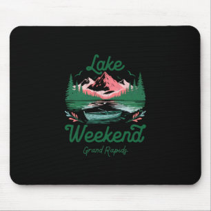 Lake Weekend Vacation Trip Grand Rapids Michigan Mouse Mat