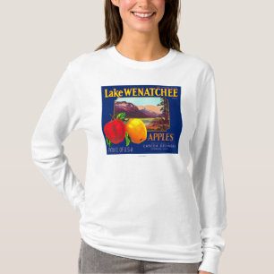 Lake Wenatchee Apple Label (blue) - Cashmere, WA T-Shirt
