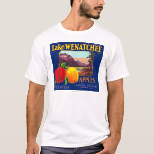 Lake Wenatchee Apple Label (blue) - Cashmere, WA T-Shirt