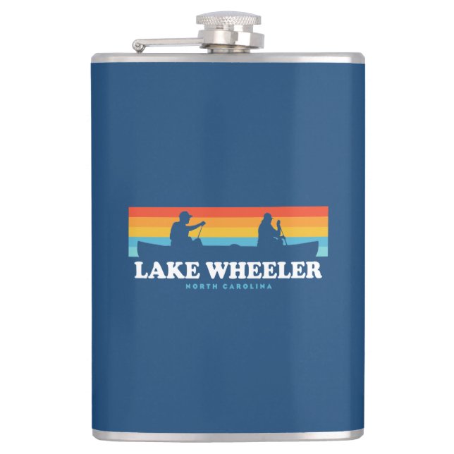 Lake Wheeler North Carolina Canoe Hip Flask (Front)
