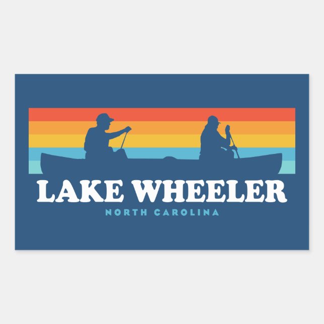 Lake Wheeler North Carolina Canoe Rectangular Sticker (Front)