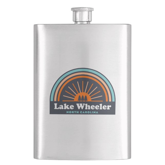 Lake Wheeler North Carolina Rainbow Hip Flask (Front)
