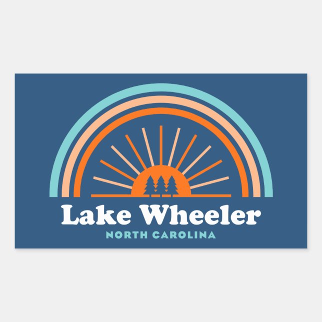 Lake Wheeler North Carolina Rainbow Rectangular Sticker (Front)