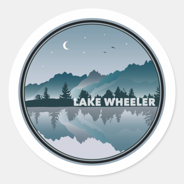 Lake Wheeler North Carolina Reflection Classic Round Sticker (Front)