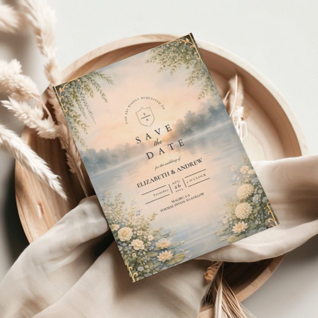Lake Wildflower Forest Romance Wedding Save The Date (Creator Uploaded)