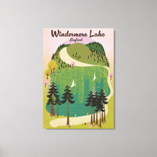 lake windermere Travel poster Canvas Print