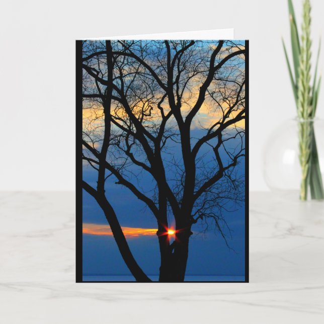 Lake Winnebago Sunset Thinking Of You Card (Front)