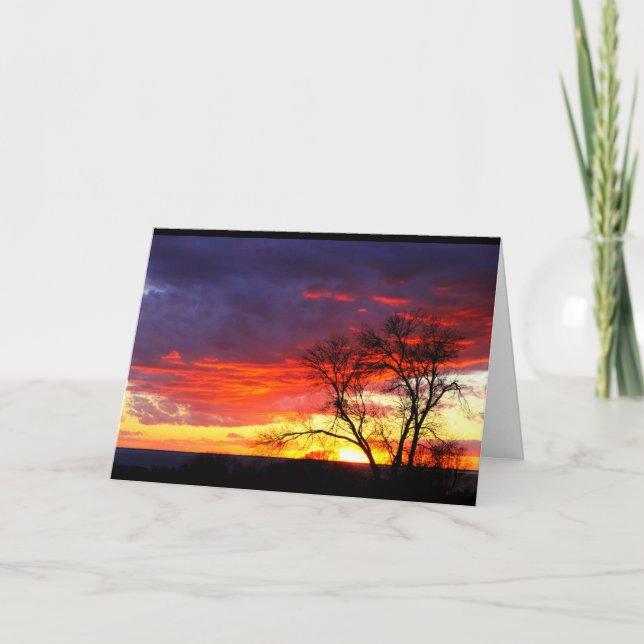 Lake Winnebago Sunset Thinking Of You Card (Front)