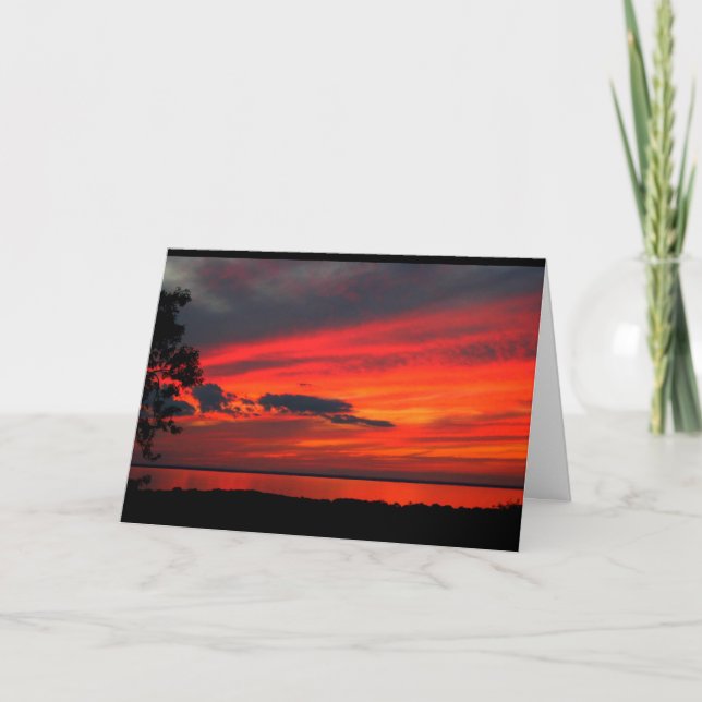 Lake Winnebago Sunset Thinking Of You Card (Front)