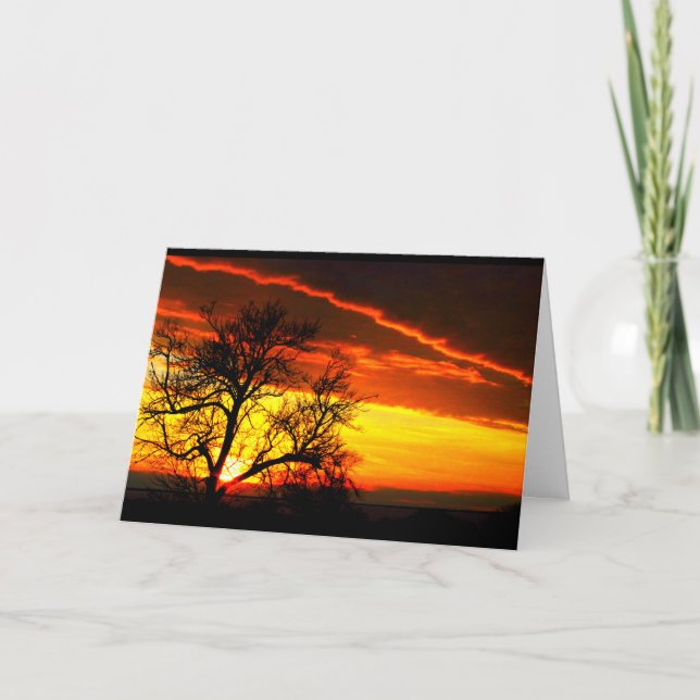 Lake Winnebago Sunset Thinking Of You Card (Front)
