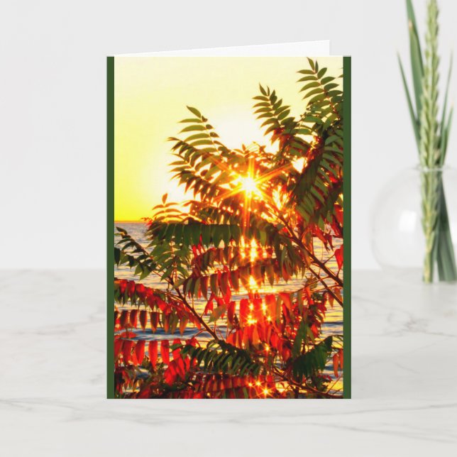 Lake Winnebago Sunset Thinking Of You Card (Front)