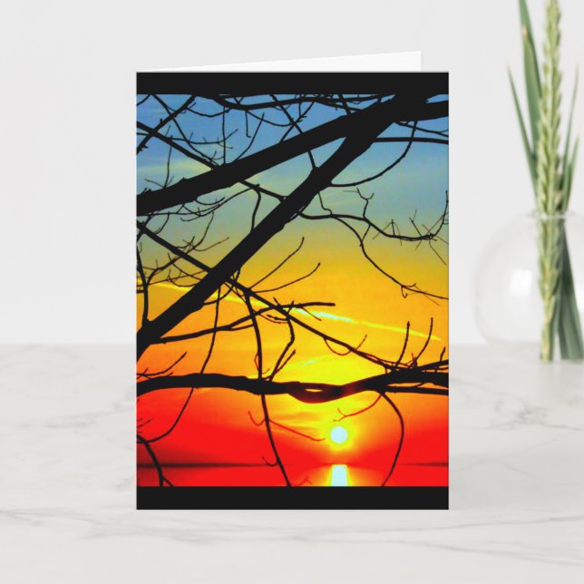 Lake Winnebago Sunset Thinking Of You Card (Front)