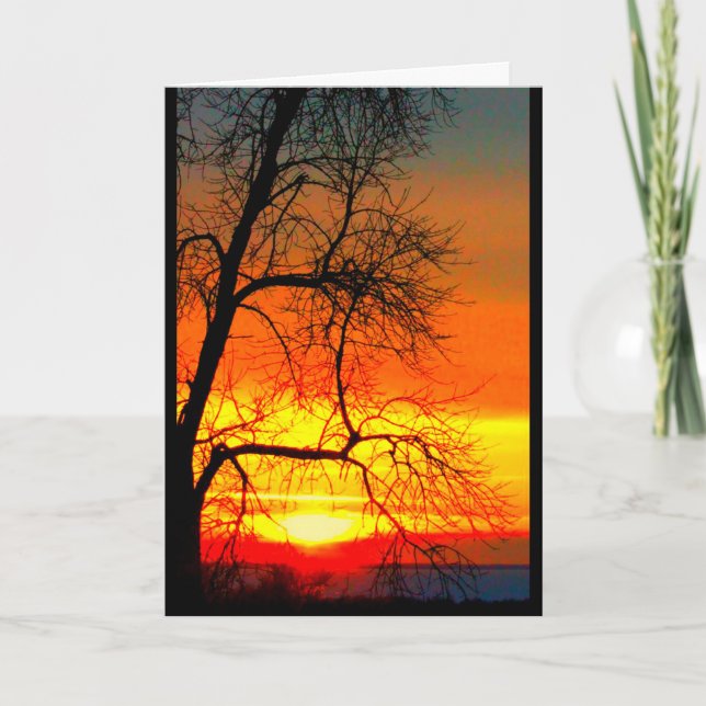 Lake Winnebago Sunset Thinking Of You Card (Front)