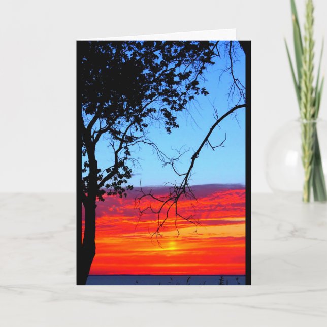 Lake Winnebago Sunset Thinking Of You Card (Front)
