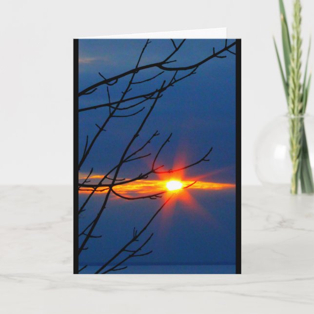 Lake Winnebago Sunset Thinking Of You Card (Front)