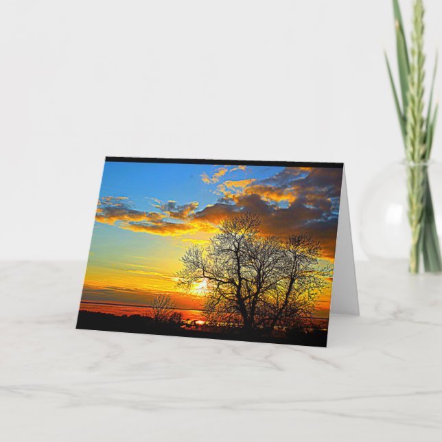 Lake Winnebago Sunset Thinking Of You Card (Front)