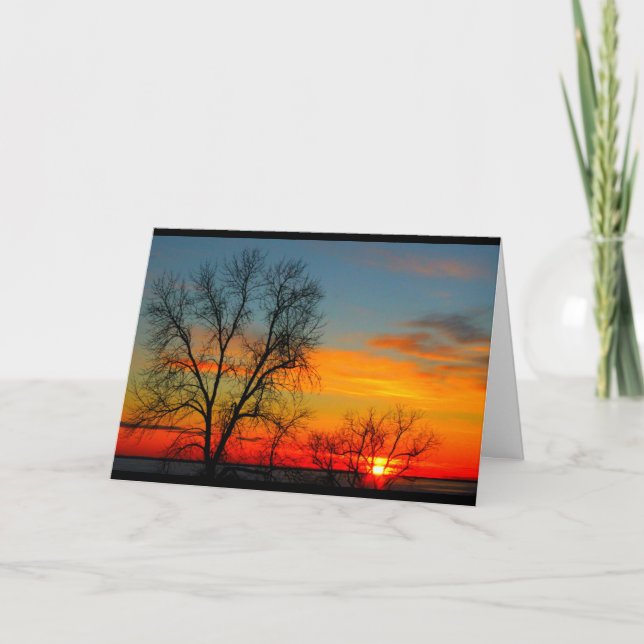 Lake Winnebago Sunset Thinking Of You Card (Front)