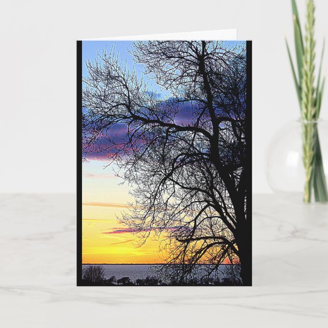 Lake Winnebago Sunset Thinking Of You Card (Front)