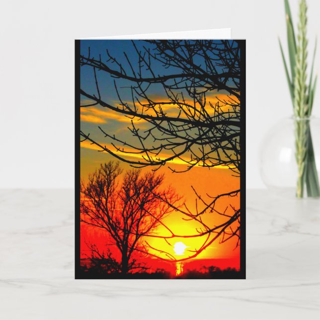 Lake Winnebago Sunset Thinking Of You Card (Front)