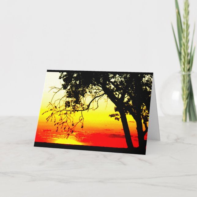 Lake Winnebago Sunset Thinking Of You Card (Front)