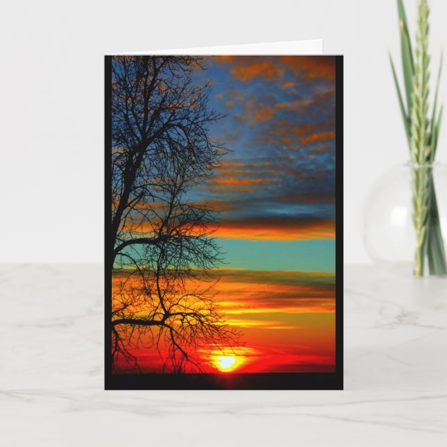 Lake Winnebago Sunset Thinking Of You Card (Front)