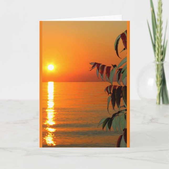 Lake Winnebago Sunset Thinking Of You Card (Front)
