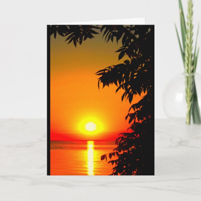 Lake Winnebago Sunset Thinking Of You Card (Front)