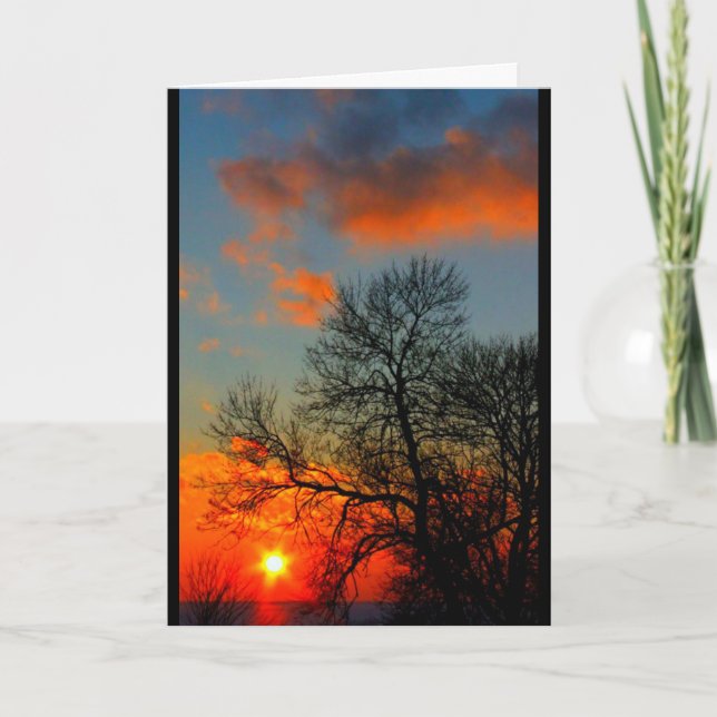 Lake Winnebago Sunset Thinking Of You Card (Front)
