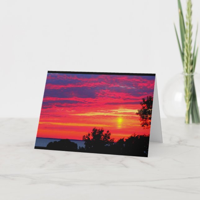 Lake Winnebago Sunset Thinking Of You Card (Front)
