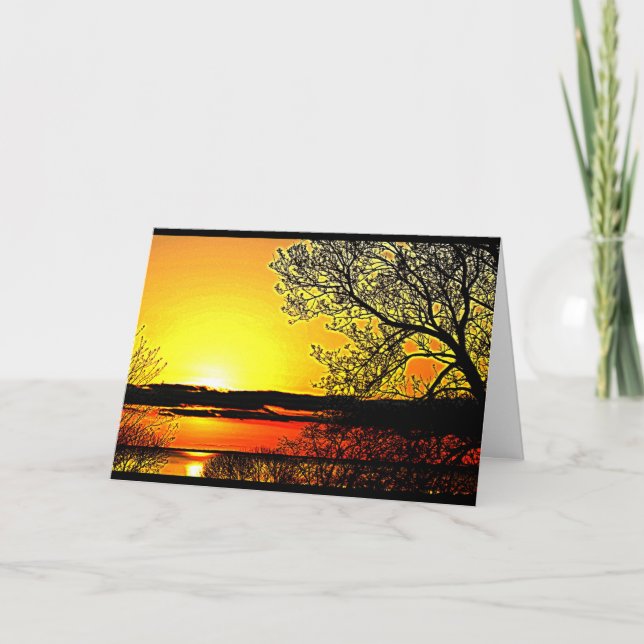 Lake Winnebago Sunset Thinking Of You Card (Front)