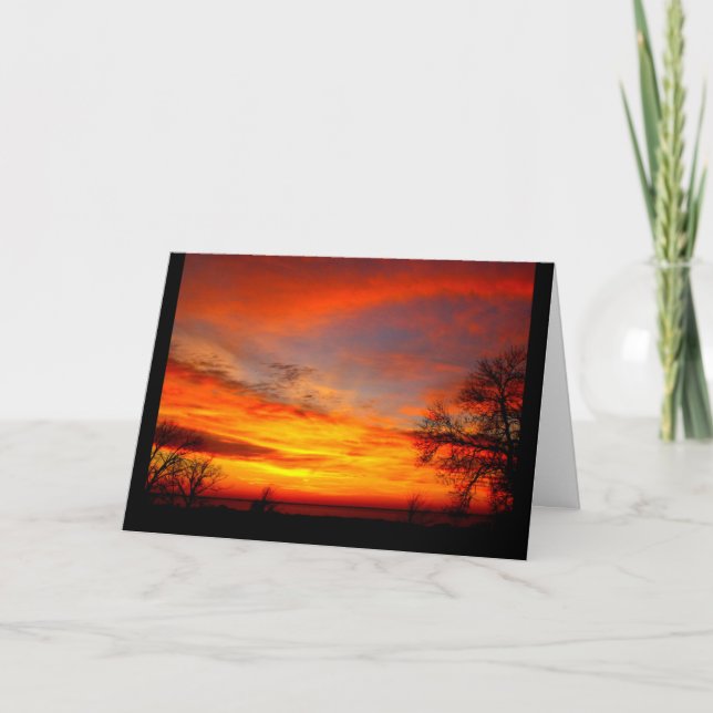 Lake Winnebago Sunset Thinking Of You Card (Front)