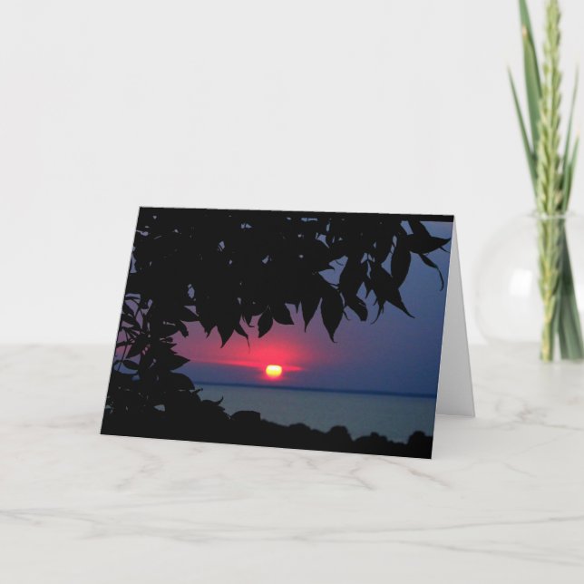 Lake Winnebago Sunset Thinking Of You Card (Front)