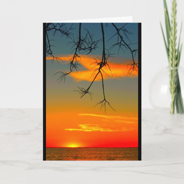 Lake Winnebago Sunset Thinking Of You Card (Front)