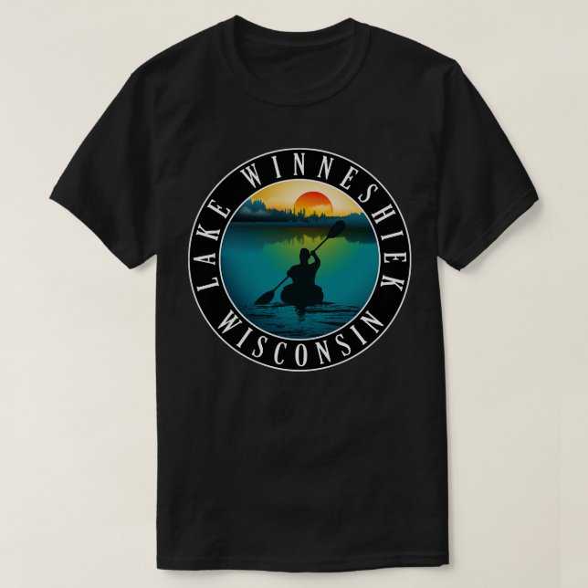 Lake Winneshiek Wisconsin Kayaking T-Shirt (Design Front)