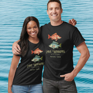 Lake Winnipeg Manitoba CA nautical fish T-Shirt